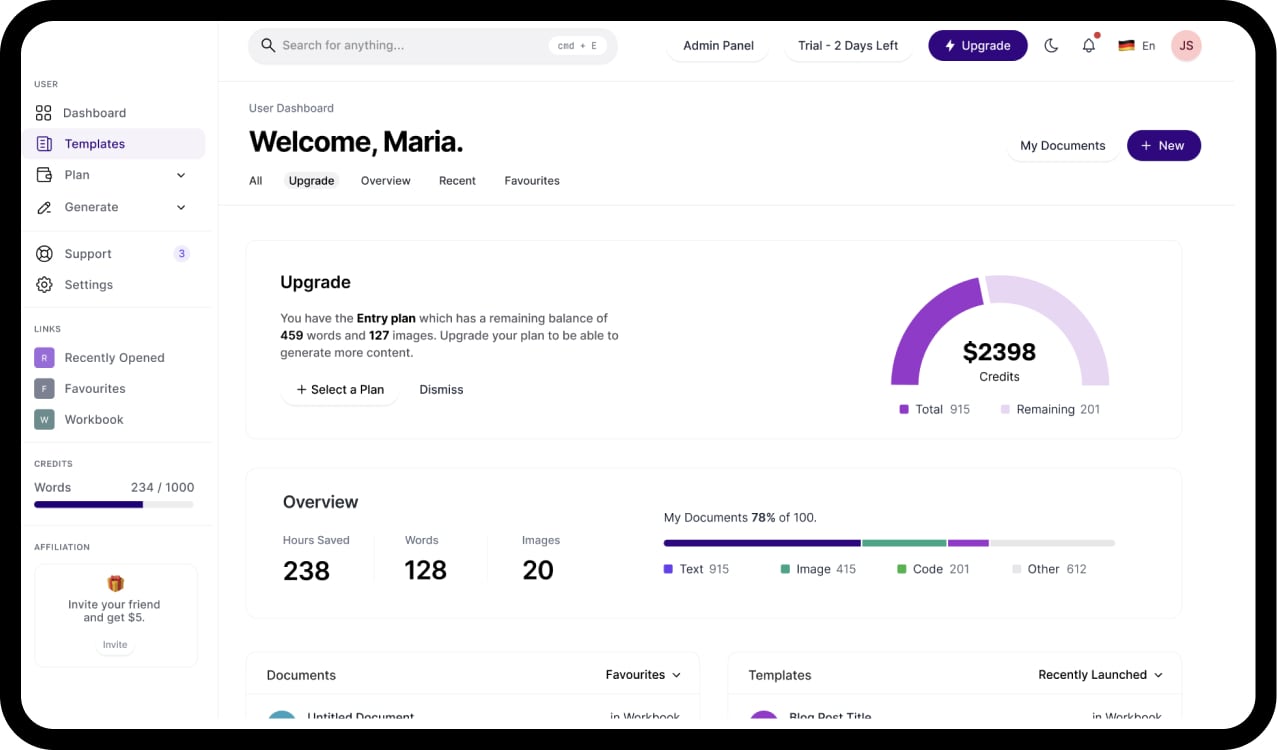 PHUM GLOBAL Workspace Dashboard Mockup